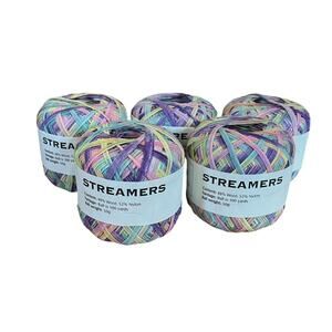 LOT OF 5 IRONSTONE YARNS STREAMERS Pastels COLOR #8 100 Yards Each New